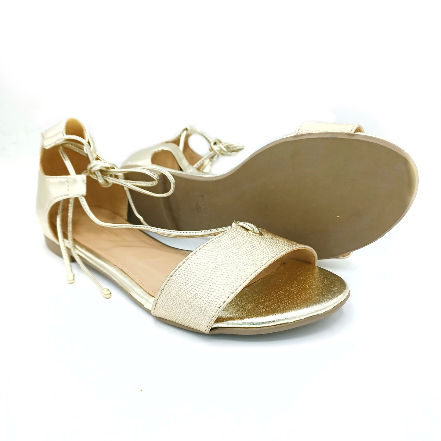 Gold Tie-up Dance Sandal