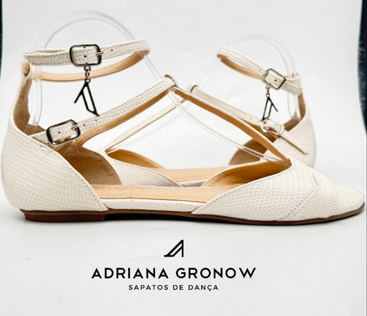 Off White Buckled Dance Sandal