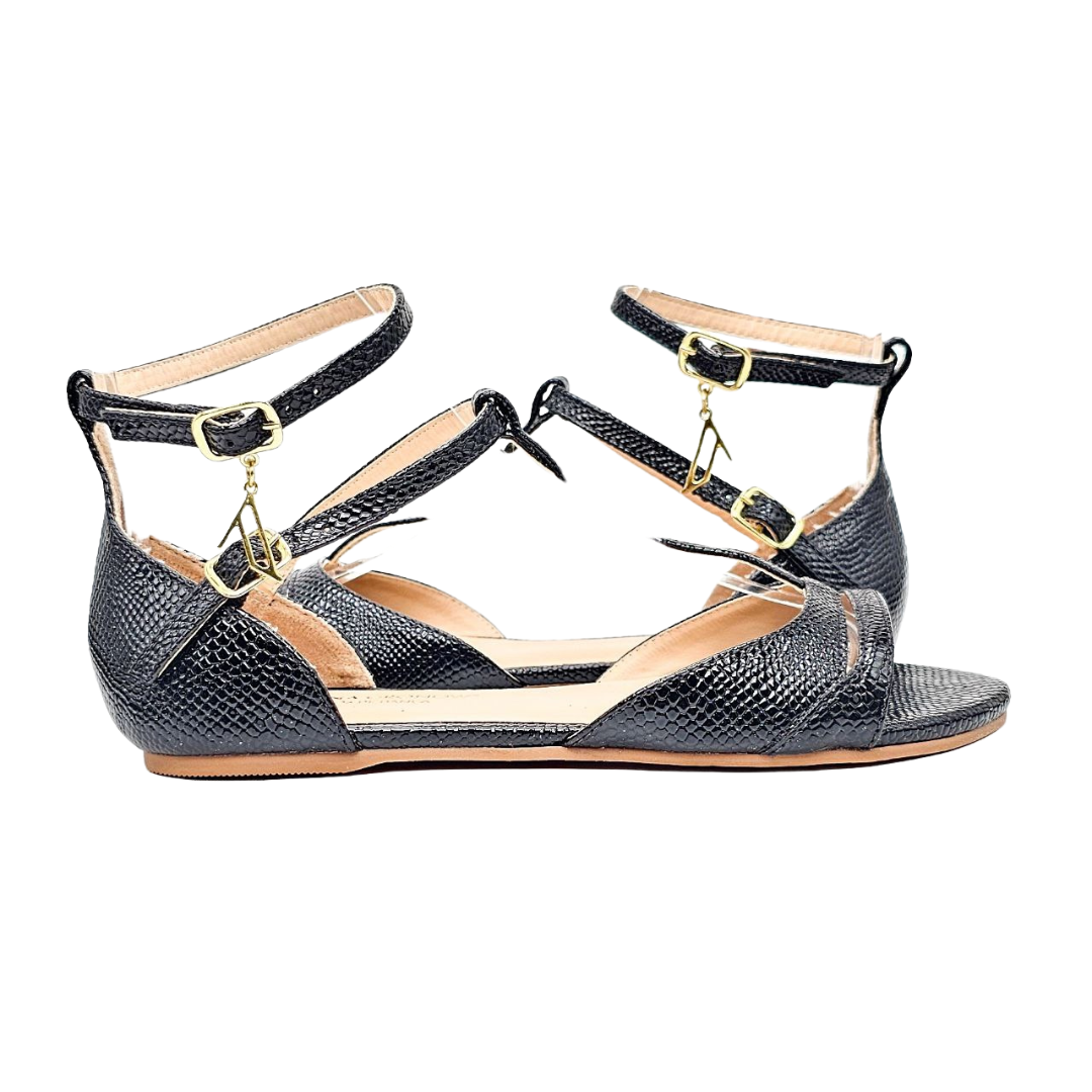 Black Buckled Dance Sandals