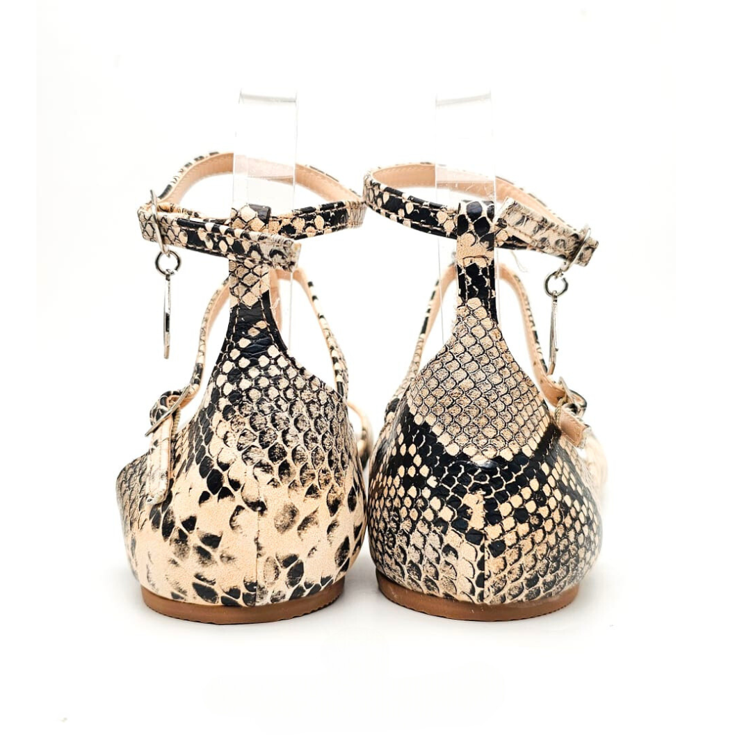 Lizard Buckled Dance Sandals