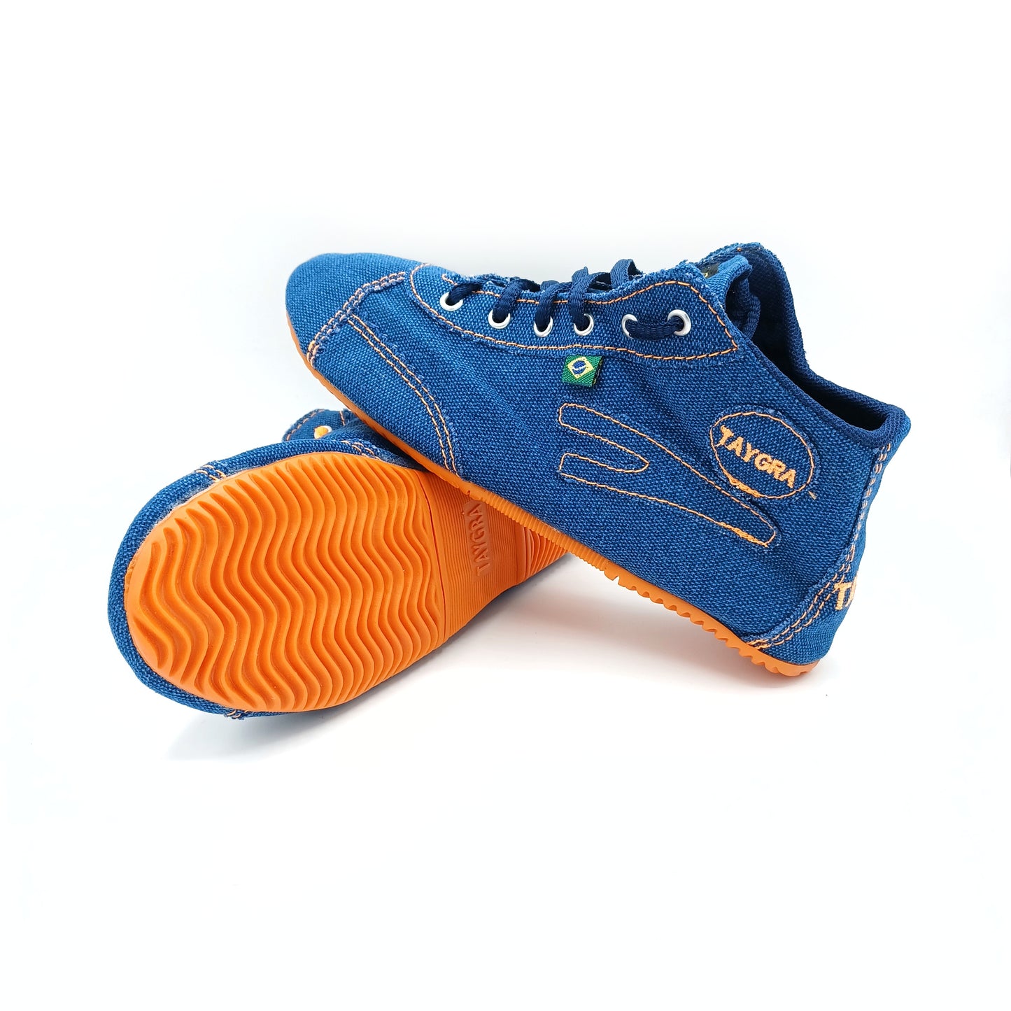 Jeans & Orange Mid-top TAYGRA