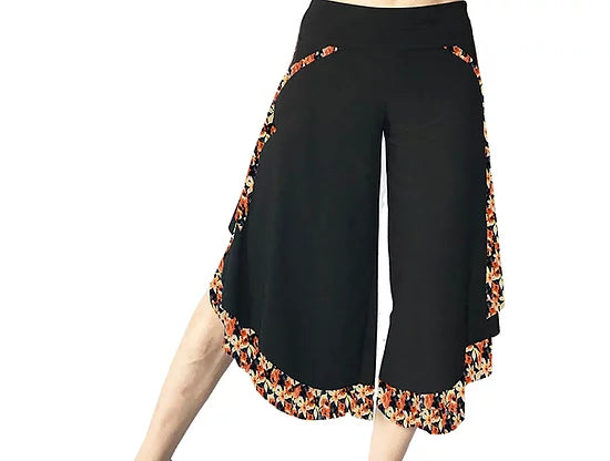 Orange & flowers Mariposa Pants