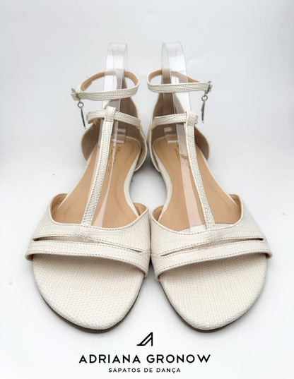 Off White Buckled Dance Sandal