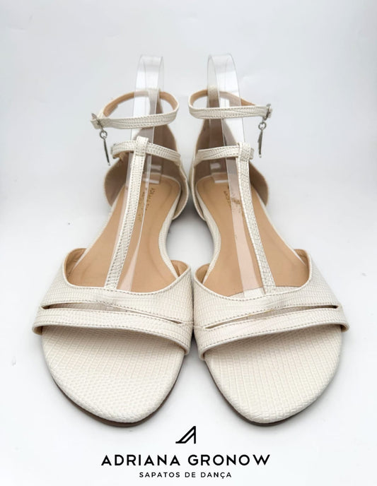 Off White Buckled Dance Sandal
