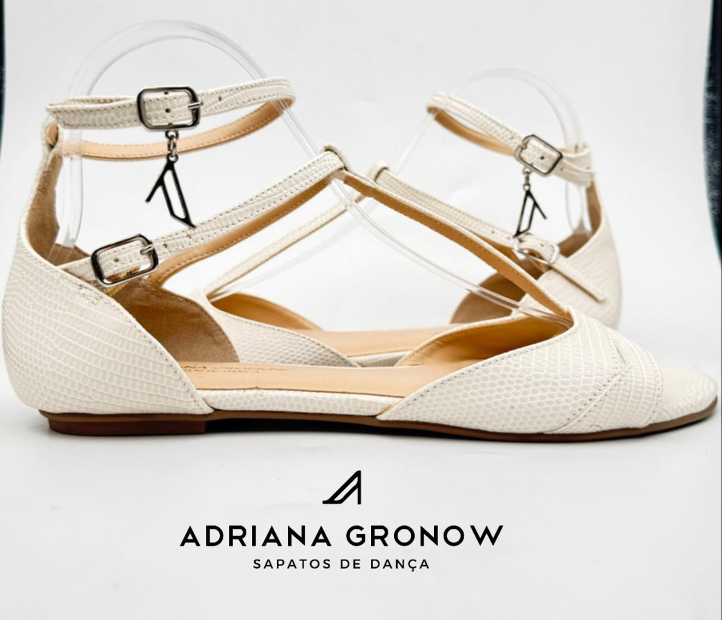 Off White Buckled Dance Sandal