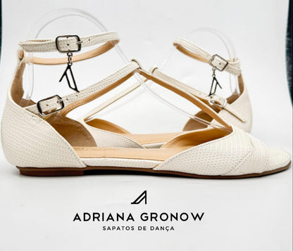 Off White Buckled Dance Sandal
