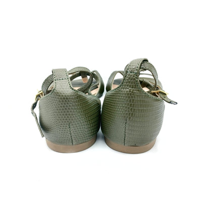 Olive Buckled Dance Sandals