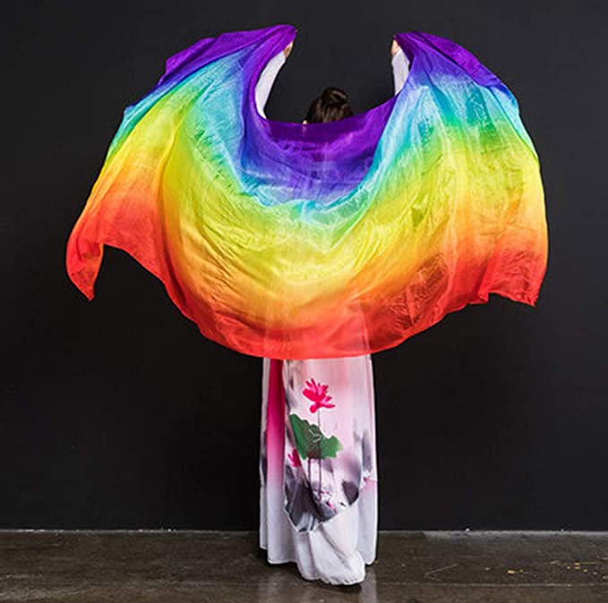 Rainbow 100% Silk Veil