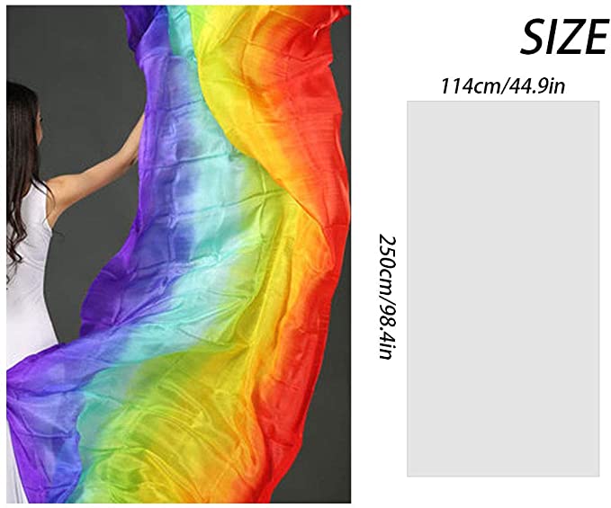 Rainbow 100% Silk Veil