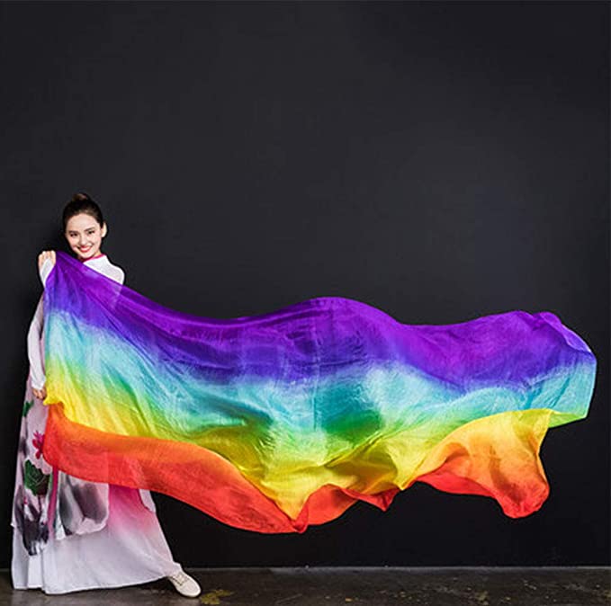 Rainbow 100% Silk Veil